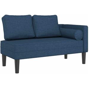 vidaXL Chaise Longue con Cuscini Blu in Tessuto, divano letto, divano imbottito, seduta da soggiorno, dormeuse, seduta da salotto, divano 2 posti