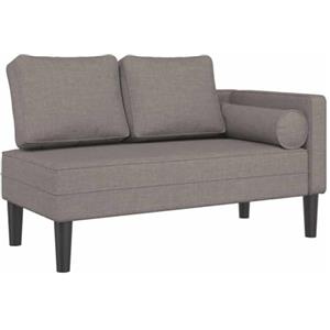 vidaXL Chaise Longue con Cuscini Tortora in Tessuto