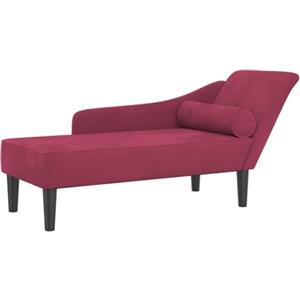 vidaXL Chaise Lounge con Cuscini Rosso Vino in Velluto, divano letto, divano imbottito, seduta da soggiorno, dormeuse, seduta da salotto