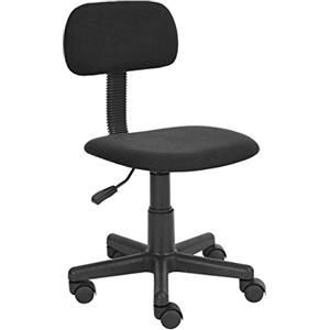 FurnitureR - Sedia da scrivania, per lavorare al computer in casa e in ufficio, con schienale intermedio, regolabile, con rotelle, ideale per lo studio dei bambini Nero Black