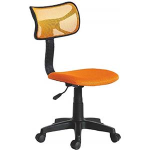 BAKAJI Sedia Girevole scrivania Regolabile in Altezza Poltrona con Ruote Ufficio cameretta, Schienale ergonomico Seduta Imbottita (Arancione)