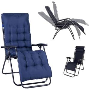 Shally Dogan Sedia Gravità Zero da Giardino, Sdraio per Esterni Pieghevole Salvaspazio Struttura Tubolare in Metallo Reclinabile, Seduta in Textilene Mare, Spiaggia (Blu)