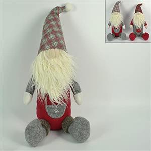 Generico Elfo Pupazzo Peluche Gnomo Folletto Scozzese Tartan Rosso 45 cm Decorazioni Ferma Porta para spifferi Fermaporta Decorazione Albero di Natale