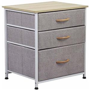 BAKAJI Cassettiera Mobile Mobiletto Armadio Armadietto 3 Ripiani Tessuto Multicolor Bicolor Robusto Resistente Multiuso Arredamento Ufficio Salvaspazio Dimensioni 50x50x40cm (Grigio Chiaro)