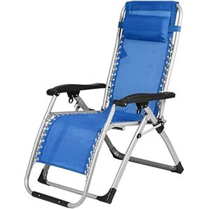 Shally Dogan Sedia Gravità Zero da Giardino, Sdraio per Esterni Relax Pieghevole Salvaspazio con Struttura Tubolare in Metallo Reclinabile, Seduta in Textilene Ideale Mare, Spiaggia, Piscina (Blu)