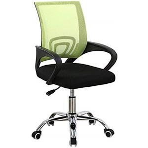 BAKAJI Poltrona Sedia Scrivania Ufficio Presidenziale in Tessuto a Rete Traspirante e Base a 5 Razze in Acciaio Rotazione 360 Gradi Direzionale Altezza Regolabile Arredamento Casa Cameretta (Verde)