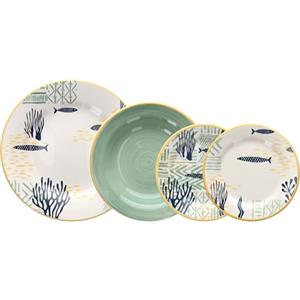 Tognana Antigua, Servizio piatti 18 pezzi, Stoneware, multicolor