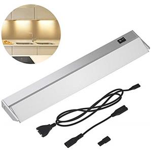 BAKAJI Lampada Luce Sottopensile Cucina Lunghezza 60cm Barra 60 LED 10W Bianco Naturale 4000K Alta Luminosità 800LM Faretto Slim Sotto pensile per Mobili in Alluminio con Paralume Orientabile