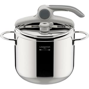 Lagostina Deliziosa Lagoeasy'Up®, Pentola a Pressione, Acciaio inox, Compatibile con Induzione e Gas, Diametro 22 cm,Capacità 7 L, 010038010605