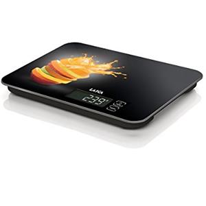 LAICA Bilancia da Cucina Elettronica - Portata Max 15 kg, Precisione 1 g, Vetro Temperato, Display LCD Reverse 6 x 2,8 cm, Tasti Touch Sensor, Batterie Incluse