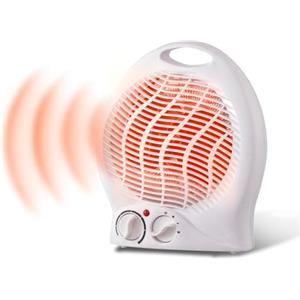 Wintem Termoventilatore Caldo Bagno | Protezione anti Soffocamento | Regolazione Temperatura e Velocità | Appendibile a parete con 2 temperature 1000/ 2000W Bianco 2 Potenze con Termostato