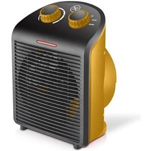 Virsus Termoventilatore Hermes portatile 1000-2000 watt 3632, misura 19x13x25 cm, basso consumo, 2 livelli di potenza, scaldino elettrico scaldabagno con funzione Caldo e Freddo, Vari Colori (giallo)