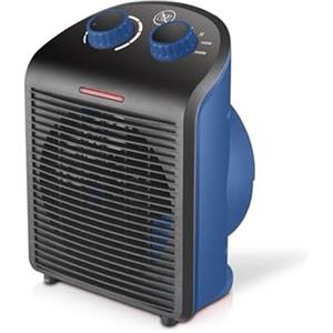 Virsus Termoventilatore Hermes portatile 1000-2000 watt 3632, misura 19x13x25 cm, basso consumo, 2 livelli di potenza, scaldino elettrico scaldabagno con funzione Caldo e Freddo, Vari Colori (blu)
