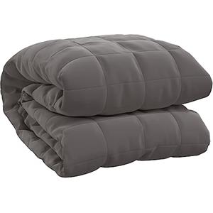 vidaXL Coperta ponderata 200x200 cm, 9 kg, Grigio, Tessuto Effetto Cotone, Trapuntata e Traspirante, Ipoallergenica, per Letto Super King, Coperta calmante Contro ansia e Stress