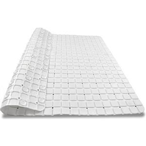 VIRSUS Tappeto doccia antiscivolo di colore bianco, antimuffa e antibatterico, con ventose e fori drenaggio, quadrato dimensione 55 x 55 cm, tappetino bagno doccia vasca da bagno lavabile