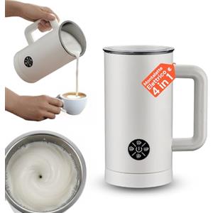 Avilia - Montalatte Elettrico 4 in 1 con Funzione Schiuma Calda Densa, Sottile, Fredda e Riscaldamento Latte, Acciaio Inox, Rivestimento Antiaderente, 250ml, Uso Rapido e Silenzioso