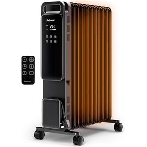 Pro Breeze OmniWarm Radiatore a Olio 2500W, Riscaldatore Elettrico Portatile, Schermo Digitale a Sfioramento, Modalità Eco, 3 Impostazioni, Termostato Regolabile, Spegnimento di Sicurezza e Timer 24H