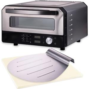 Wintem - Forno Pizza Elettrico 400°C con Display Digitale e 6 Programmi di Cottura, Include Pala per Pizza in Acciaio Inox, Facile da Usare con Controllo Preciso della Temperatura