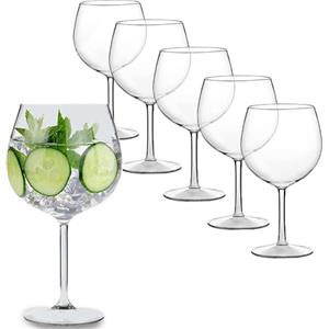 VIRSUS 6 Bicchieri Trasparenti 5033, capacità 580 cc, Infrangibili e Riutilizzabili, lavabili in lavastoviglie, 100% Riciclabili, Unglassy, per bevande, cocktail (Bicchieri Ballon da Gin)