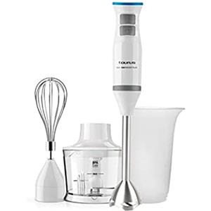 Taurus Bapi 1000 Rocket Plus Inox Frullatore a immersione multifunzione 3 in 1, 1000W, 20 Velocità Regolabili e Turbo, Antispruzzo, Misurino, Ciotola per Tritare ed Emulsionante, 3 Accessori