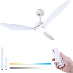 Aigostar Ventilatore da Soffitto con Luce e Telecomando Silenzioso 52", Dimmerabile, 2700K-6500K, 40W Motor DC Reversibile, 6 Velocità, Adatto per soggiorno, camera da letto e sala da pranzo