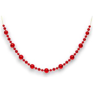 KORAT Ghirlanda Natalizia 170 cm con Palline Decorative Lucide Catena di Sfere Natalizie in Plastica 3 Colori Disponibili Decorazione per Albero di Natale, Camino, Tavolo (Rosso)