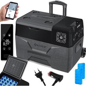 KESSER® Frigobar a compressore 30 litri Frigocongelatore Elettrico con Controllo Tramite App Connessione USB 12/24 V 230 V + Ruote telescopiche Frigorifero Raffreddamento Fino a -20 °C per Auto