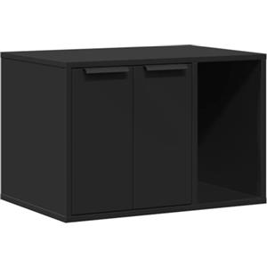 vidaXL Recinto per Lettiera per Gatti Nero 60x40x40 cm in Truciolato, mobili per lettiera per Gatti, mobili per lettiera, mobiletto per lettiera per Gatti