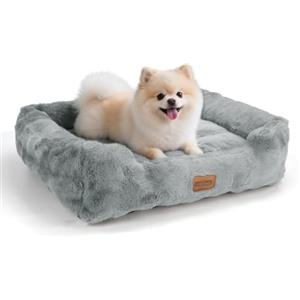 Nobleza Cuccia Cane Interno Taglia Piccola, Cuccia per Gatti Morbido, Cuscino con Base Antiscivolo, Supporto Forte e Rimovibile Lavabile, 55x45x20cm, Grigio