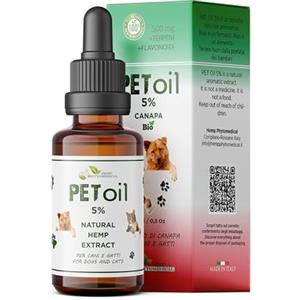 HEMP PHYTOMEDICAL Pet Oil 5% CBD per Gatti e Cani Fino a 15 Kg - Olio di Canapa Naturale - Equilibrio e Benessere Quotidiano - Formula Premium Made in Italy