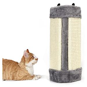 Nobleza - Tiragraffi per gatti in Sisal angolare, ideale per l'angoli della parete o divano. Colore Grigio, L41 * L24 * 2.5H cm.