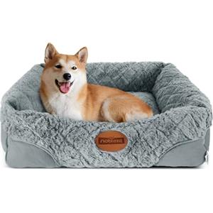 Nobleza Cuccia Cane Interno Taglia Media, Cuccia per Cani Lavabile, Morbida Confortevole Letto per Cani, Bordi Rialzati, Fondo Antiscivolo, 70x60x20cm, M, Gris