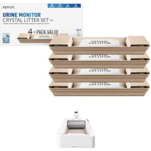 PETKIT Lettiera per Gatti Crystal, Lettiera per Gatti non Agglomerante, Compatibile con PUROBOT CRYSTAL DUO, Eliminazione Multi-odore, Antipolvere, Leggera e Pronta, Ricambio Diretto, 4 Sacchi