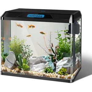 Nobleza - 54L Piccolo Acquario Completo con Illuminazione a LED e Sistema di Filtraggio Integrato, Nero, Vasche per Pesci