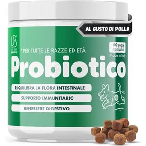 DBLabo DB Labo Probiotici per Cani 100 Snack, Probiotico Digestivo Per Cani dona Benessere al tuo Fedele Amico a 4 Zampe, Fermenti Lattici Cane per Prurito Cutaneo, Allergie e Sistema Immunitario
