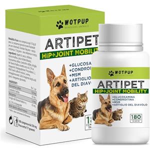 LA.GA Artipet, integratore per articolazioni cani | 180 compresse da 550mg con MSM, Artiglio del Diavolo, Condroitina, Glucosamina | per cani e gatti di tutte le taglie | Fornitura 6/9 mesi, Fatto in Italia