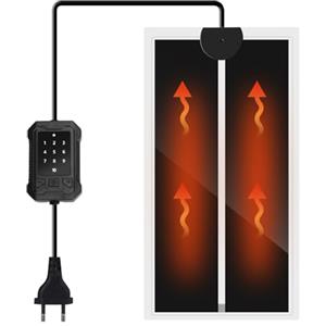 Nobleza Tappetino Riscaldante per Rettili 10 Livelli Temperatura, 7W Piastra Termica per Terrari, 28x15cm Auto-Riscaldamento Termostato per Tartarughe/Gecko/Serpenti/Anfibi/Lucertole
