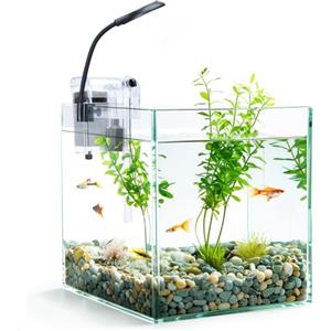 Nobleza - 27L Piccolo Acquario Completo con Illuminazione a LED e Sistema di Filtraggio Integrato, Vasche per Pesci