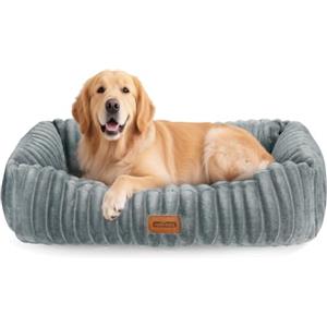 Nobleza Cuccia Cane Interno, Cuscino per Cani Taglia Grande Lavabile, 85x75x20cm Cuccia per Cani con Fondo Antiscivolo, Letto per Cani con Rivestimento Sfoderabile, Grigio