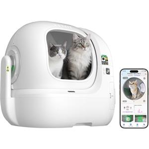 PETKIT PUROBOT MAX PRO 2 Lettiera Gatto Autopulente, Fotocamera AI, Ingresso Ultra Largo, Visione Notturna 210°, App WiFi 2,4/5GHz, Imballaggio Senza Contatto, Monitoraggio Salute, Multi-Gatto