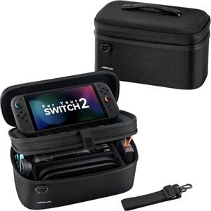 JSAUX Custodia Tutto-in-Uno per Nintendo Switch 2, Borsa da Viaggio per Dock, Controller Pro e Accessori, Adatta alla Console con Cover, Grande Capacità - Nero