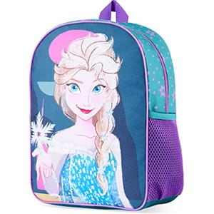 Disney Zainetto Bambina Stitch Frozen Minnie Zainetto Asilo Bambina Elementare Zaino Bambina per Scuola Materna Gita Viaggi Regalo Bambine Anna Elsa Stitch Gadget (Blu Frozen)