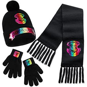 Harry Potter Cappello Bambina, Set Invernale Cappello, Sciarpa, Guanti