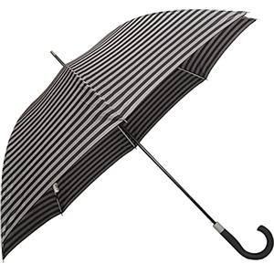 VIRSUS 1 ombrello lungo e resistente 8 stecche 9513 stampa a righe di colore nero e bianco, aste e struttura in fibra rinforzata ANTIVENTO e impugnatura ergonomica pioggia inverno