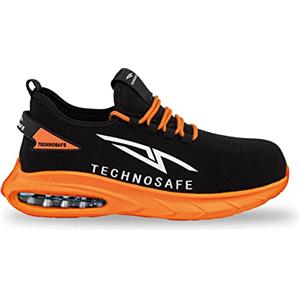 VIRSUS Scarpe Antinfortunistiche Technosafe Neon Orange, Unisex, Scarpa da Lavoro Sportiva con Puntale in Alluminio Composito, Traspiranti e Antiscivolo (Numeric_41)