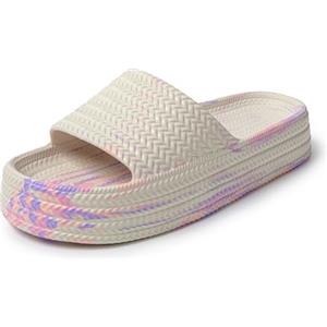 JOMIX Ciabatte Donna Estive Gomma EVA Pantofole Estate Morbido Slippers Nuvola Comodo da Casa Mare Spiaggia Sandali Bassi Ragazza SD9288 Bianco 37