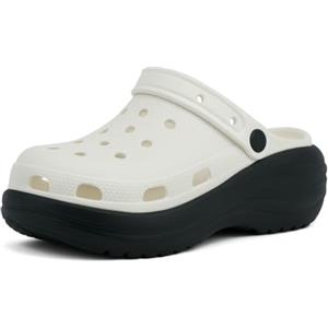 JOMIX Zoccoli Donna Estivi Platform Sabot Gomma Eva Leggera Ciabatte da Mare Pantofole da Casa Piscina Giardino Sandali Bassi Comodi WEG250276 Nero 36/37