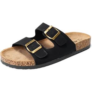 JOMIX Sandali Estivi da Uomo Ciabatte Comode con Cinturino Regolabile Suola Antiscivolo Effetto Sughero Leggere e Traspiranti per Spiaggia e Tempo Libero MCX250210 Nero 44