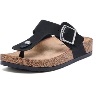 JOMIX Sandali Bassi Donna Infradito con Fibbia Ciabatte Estive Chic per Tempo Libero e Spiaggia Mare Casa WCI250056 Nero 40