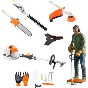 Avilia - Decespugliatore a Batteria Multifunzione 4 in 1 con Asta Telescopica 135-270 cm, Accessori Intercambiabili per Taglio Erba, Siepi, Rami e Rifiniture di Giardino